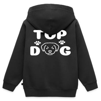 Top Dog - Kinder Premium Organic Zip Hoodie - Schwarz - Hinten - AI Model Kid Male (0cm)