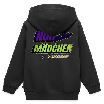 miezekatze lieben hauskatze statement großkatze - Kinder Premium Organic Zip Hoodie - Schwarz - Hinten - AI Model Kid Male (0cm)