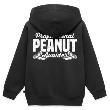 Erdnuss-Allergie Nuss-Allergie - Kinder Premium Organic Zip Hoodie - Schwarz - Hinten - AI Model Kid Male (0cm)