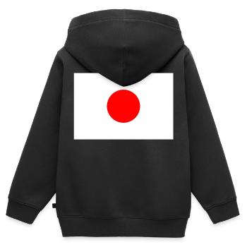 Japon soleil levant og - Sweat Premium à capuche zippé enfant bio - noir - Dos - AI Model Kid Male (0cm)