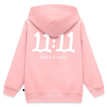 11 11 wünsch dir etwas - Kinder Premium Organic Zip Hoodie - Rosa - Hinten - AI Model Kid Female (0cm)