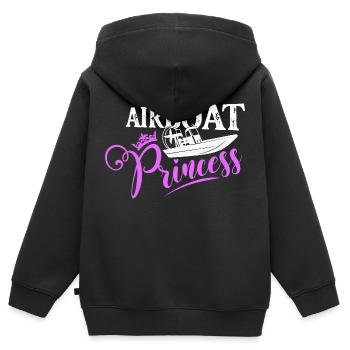 Airboat Princess Propeller Swamp Air Boat Hydropla - Kinder Premium Organic Zip Hoodie - Schwarz - Hinten - AI Model Kid Male (0cm)