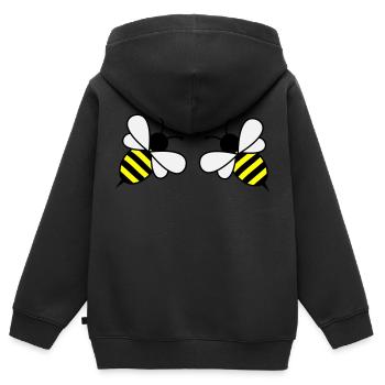 bees - Kinder Premium Organic Zip Hoodie - Schwarz - Hinten - AI Model Kid Male (0cm)