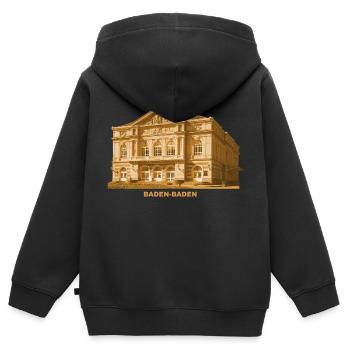 Baden Baden Theater Baden-Würtemberg - Kinder Premium Organic Zip Hoodie - Schwarz - Hinten - AI Model Kid Male (0cm)