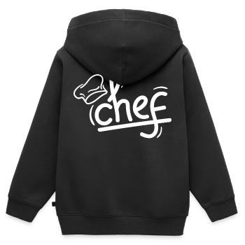 Chef cuisinier 2 - Sweat Premium à capuche zippé enfant bio - noir - Dos - AI Model Kid Male (0cm)