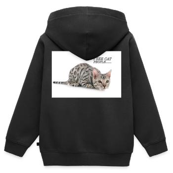 Ich spioniere mit meinem Katzenauge - Kinder Premium Organic Zip Hoodie - Schwarz - Hinten - AI Model Kid Male (0cm)