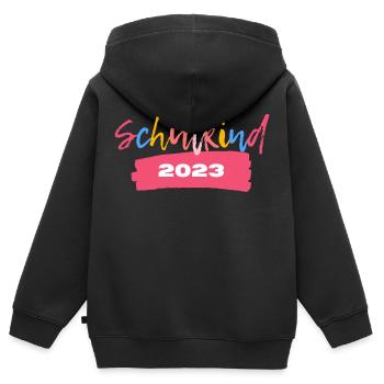 Schulkind 2023 T-Shirt Einschulung - Kinder Premium Organic Zip Hoodie - Schwarz - Hinten - AI Model Kid Male (0cm)