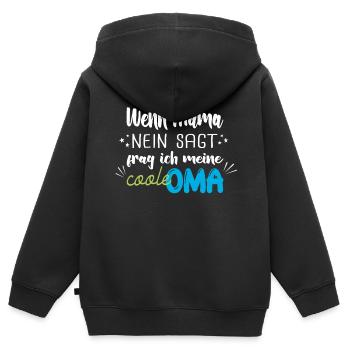 Babysprüche - Kinder Premium Organic Zip Hoodie - Schwarz - Hinten - AI Model Kid Male (0cm)