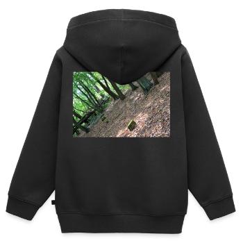 Forest Tree Trees Walk Nature Forester Poster - Kids Premium Organic Zip-up Hoodie - black - Back - AI Model Kid Male (0cm)