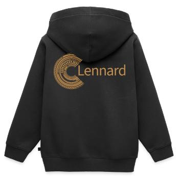 Für Lennard - Kinder Premium Organic Zip Hoodie - Schwarz - Hinten - AI Model Kid Male (0cm)