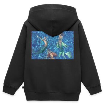 Sirenen - Kinder Premium Organic Zip Hoodie - Schwarz - Hinten - AI Model Kid Male (0cm)