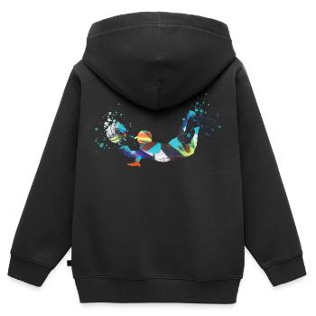 volleyball, volleyballer, Beachball,Graffiti - Kinder Premium Organic Zip Hoodie - Schwarz - Hinten - AI Model Kid Male (0cm)