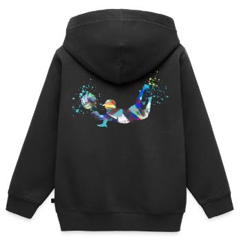 volleyball, volleyballer, Beachball,Graffiti - Kinder Premium Organic Zip Hoodie - Schwarz - Hinten - AI Model Kid Male (0cm)