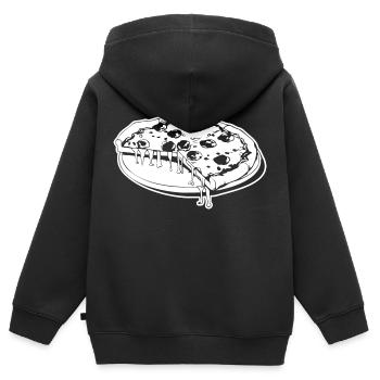 Pizza Fast Food Pizzeria - Kinder Premium Organic Zip Hoodie - Schwarz - Hinten - AI Model Kid Male (0cm)