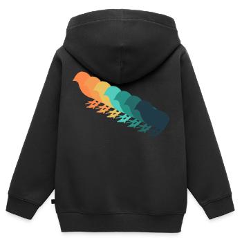 Retro-Küken - Kinder Premium Organic Zip Hoodie - Schwarz - Hinten - AI Model Kid Male (0cm)