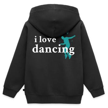 Danse Musique de danse - Sweat Premium à capuche zippé enfant bio - noir - Dos - AI Model Kid Male (0cm)