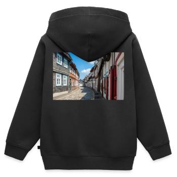 Altstadt Goslar Niedersachsen - Kinder Premium Organic Zip Hoodie - Schwarz - Hinten - AI Model Kid Male (0cm)
