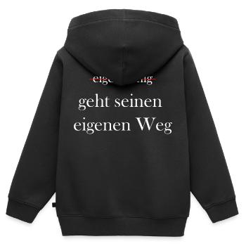 Eigensinnig Wortspiel Euphemismus - Kinder Premium Organic Zip Hoodie - Schwarz - Hinten - AI Model Kid Male (0cm)
