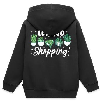 Let's go plant shopping - Kinder Premium Organic Zip Hoodie - Schwarz - Hinten - AI Model Kid Male (0cm)