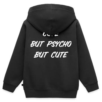 Cute But Psycho But Cute - Kinder Premium Organic Zip Hoodie - Schwarz - Hinten - AI Model Kid Male (0cm)