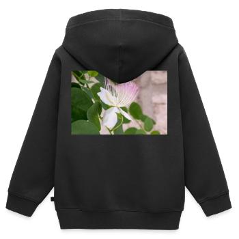 Kapernstrauch auch Flinders-Rose Capparis spinosa - Kinder Premium Organic Zip Hoodie - Schwarz - Hinten - AI Model Kid Male (0cm)
