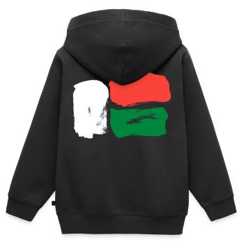 Madagascar Flag - Brush Strokes - Kids Premium Organic Zip-up Hoodie - black - Back - AI Model Kid Male (0cm)