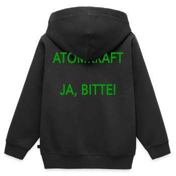 Atomkraft ja bitte - Kinder Premium Organic Zip Hoodie - Schwarz - Hinten - AI Model Kid Male (0cm)