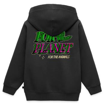 birthday space ship art gift idea believe quote - Kids Premium Organic Zip-up Hoodie - black - Back - AI Model Kid Male (0cm)