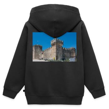 Burg und Festung Kamerlengo (Kaštel Kamerlengo) - Kinder Premium Organic Zip Hoodie - Schwarz - Hinten - AI Model Kid Male (0cm)