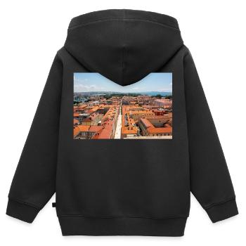 Stadtbild Altstadt von Zadar im Bundesstaat Zadar - Kinder Premium Organic Zip Hoodie - Schwarz - Hinten - AI Model Kid Male (0cm)