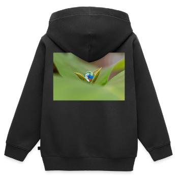 DER Marmor auf der Pflanze - Kinder Premium Organic Zip Hoodie - Schwarz - Hinten - AI Model Kid Male (0cm)