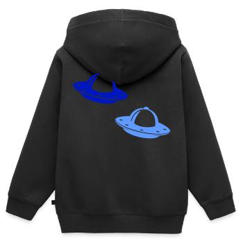 Ufos - Kids Premium Organic Zip-up Hoodie - black - Back - AI Model Kid Male (0cm)