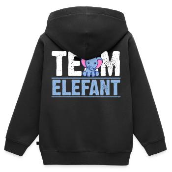 Elefant Elefanten - Kinder Premium Organic Zip Hoodie - Schwarz - Hinten - AI Model Kid Male (0cm)