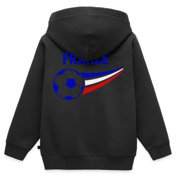 france soccer - Kinder Premium Organic Zip Hoodie - Schwarz - Hinten - AI Model Kid Male (0cm)
