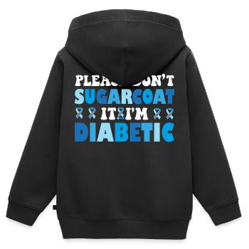 Bitte beschönigen Sie es nicht, ich bin Diabetiker - Kinder Premium Organic Zip Hoodie - Schwarz - Hinten - AI Model Kid Male (0cm)