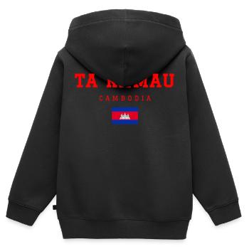 Ta Khmau Kambodscha - Kinder Premium Organic Zip Hoodie - Schwarz - Hinten - AI Model Kid Male (0cm)