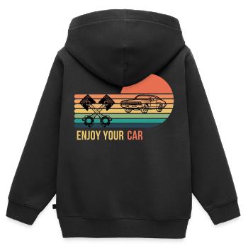 Enjoy your car - Kinder Premium Organic Zip Hoodie - Schwarz - Hinten - AI Model Kid Male (0cm)