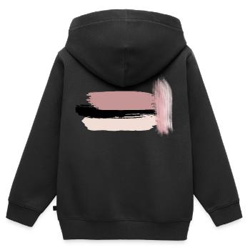 kreativer Pinselstrich - Kinder Premium Organic Zip Hoodie - Schwarz - Hinten - AI Model Kid Male (0cm)