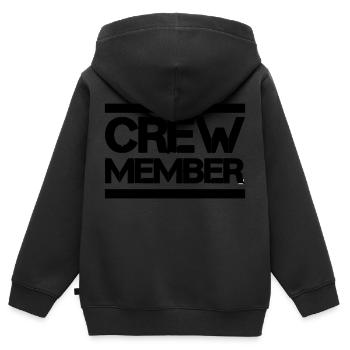 Membre d’équipage - Sweat Premium à capuche zippé enfant bio - noir - Dos - AI Model Kid Male (0cm)
