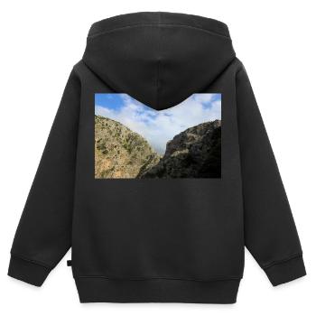 Montagnes de montagne Paysage de montagne Poster - Sweat Premium à capuche zippé enfant bio - noir - Dos - AI Model Kid Male (0cm)