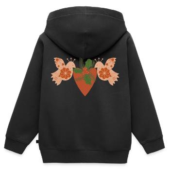 Weihnachtliche Friedenstauben mit Herz - Kinder Premium Organic Zip Hoodie - Schwarz - Hinten - AI Model Kid Male (0cm)