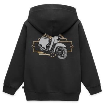 Schwalbe (gold / silber) // Illustration - Kinder Premium Organic Zip Hoodie - Schwarz - Hinten - AI Model Kid Male (0cm)