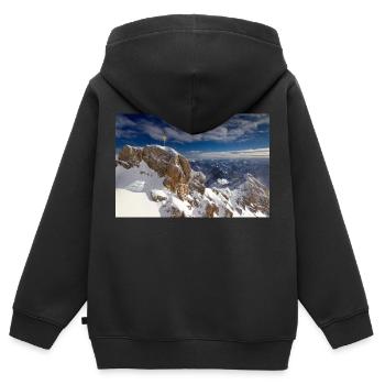 Zugspitze summit cross - Kids Premium Organic Zip-up Hoodie - black - Back - AI Model Kid Male (0cm)