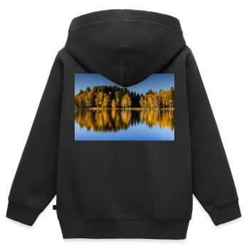 Autumn atmosphere at Lake Bad Bayersoier - Kids Premium Organic Zip-up Hoodie - black - Back - AI Model Kid Male (0cm)