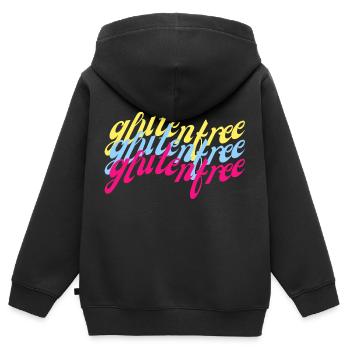 Gluten free geschwungen bunt - Kinder Premium Organic Zip Hoodie - Schwarz - Hinten - AI Model Kid Male (0cm)
