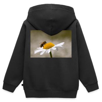Margerite mit Biene - Kinder Premium Organic Zip Hoodie - Schwarz - Hinten - AI Model Kid Male (0cm)