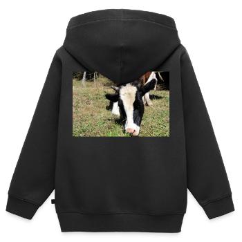 Cow Poster - Kids Premium Organic Zip-up Hoodie - black - Back - AI Model Kid Male (0cm)