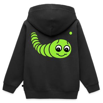 Raupen Insektenliebe Kleine Raupe - Kinder Premium Organic Zip Hoodie - Schwarz - Hinten - AI Model Kid Male (0cm)
