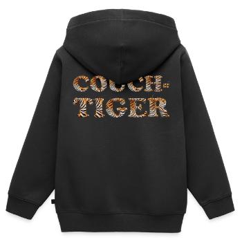 Wortspiel mehrdeutiger Ausdruck - Couch Tiger - Kinder Premium Organic Zip Hoodie - Schwarz - Hinten - AI Model Kid Male (0cm)