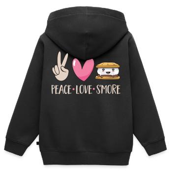S'more Campfire Marshmallow Camping - Sweat Premium à capuche zippé enfant bio - noir - Dos - AI Model Kid Male (0cm)